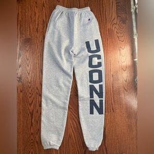Men’s Champion Brand UConn Jogger Sweatpants Size: XS, Grey
